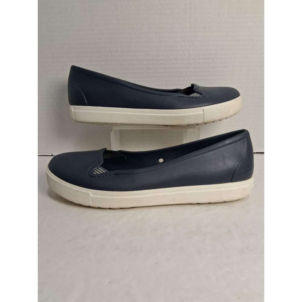 Crocs Women Navy Blue Slip On Comfort Flats Shoes Size 7